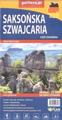 Mapa tur. - Saksońska Szwajcaria cz. zach. Autor: Opracowanie zbiorowe. SmakLiter.pl Okładka książki Mapa tur. - Saksońska Szwajcaria cz. zach