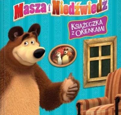 Okładka książki Masza i Niedźwiedź. Książeczka z okienkami