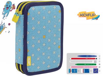 Opakowanie Piórnik 2 poz. z wyprawką Kickflip niebieski MILAN