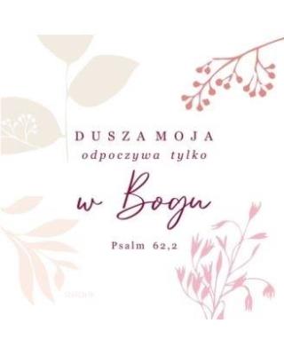 Opakowanie Podstawka korkowa - Dusza moja odpoczywa kwiaty