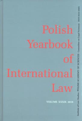 Opakowanie Polish Yearbook of International Law Volume .XXXIX 2019