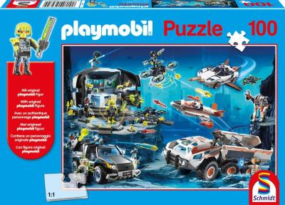 Opakowanie Puzzle 100 Playmobil Agent wywiadu + figurka G3