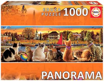 Puzzle 1000 Koty na nabrzeżu (panorama) G3. Wydawca: Educa. SmakLiter.pl Opakowanie Puzzle 1000 Koty na nabrzeżu (panorama) G3