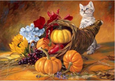 Opakowanie Puzzle 1000 Martwa natura z kotkiem w tle