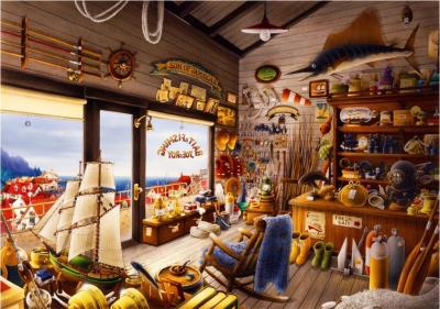 Opakowanie Puzzle 1000 Wnętrze sklepu rybackiego