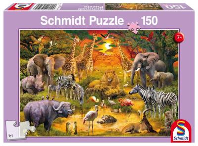 Puzzle 150 Zwierzęta w Afryce G3. Wydawca: Schmidt. SmakLiter.pl Opakowanie Puzzle 150 Zwierzęta w Afryce G3
