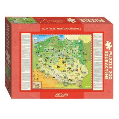 Puzzle 200 Polska Młodego Odkrywcy. Wydawca: Artglob. SmakLiter.pl Opakowanie Puzzle 200 Polska Młodego Odkrywcy