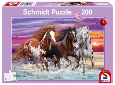 Puzzle 200 Trzy dzikie konie G3. Wydawca: Schmidt. SmakLiter.pl Opakowanie Puzzle 200 Trzy dzikie konie G3
