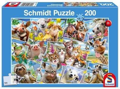 Opakowanie Puzzle 200 Zwierzątka robią selfie G3