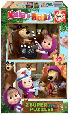Puzzle 2x25 Masza i Niedźwiedź (drewniane) G3. Wydawca: Educa. SmakLiter.pl Opakowanie Puzzle 2x25 Masza i Niedźwiedź (drewniane) G3