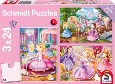 Opakowanie Puzzle 3x24 Księżniczki G3