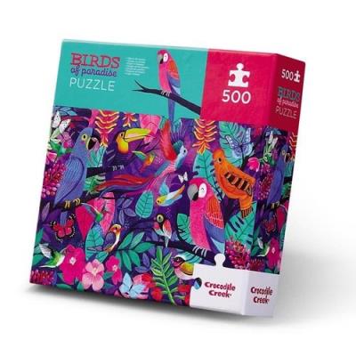 Puzzle 500 elementów Rajskie Ptaki. Wydawca: Crocodile Creek. SmakLiter.pl Opakowanie Puzzle 500 elementów Rajskie Ptaki