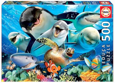 Puzzle 500 Podwodne selfie G3. Wydawca: Educa. SmakLiter.pl Opakowanie Puzzle 500 Podwodne selfie G3