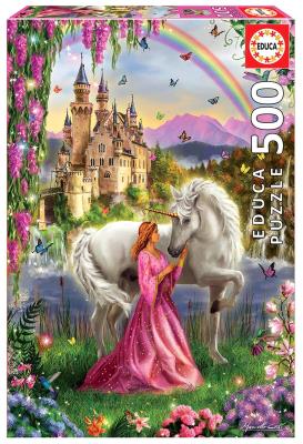 Puzzle 500 Wróżka i jednorożec G3. Wydawca: Educa. SmakLiter.pl Opakowanie Puzzle 500 Wróżka i jednorożec G3