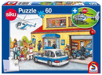 Opakowanie Puzzle 60 Siku Helikopter (policja) + zabawka G3