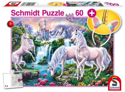 Opakowanie Puzzle 60 Wspaniałe jednorożce + opaska na głowę