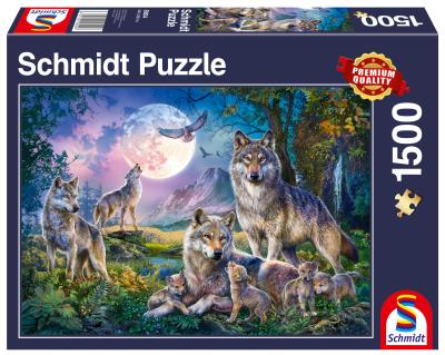 Puzzle PQ 1500 Rodzina wilków G3. Wydawca: Schmidt. SmakLiter.pl Opakowanie Puzzle PQ 1500 Rodzina wilków G3