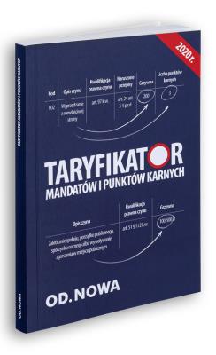 Okładka książki Taryfikator mandatów i punktów karnych 2020