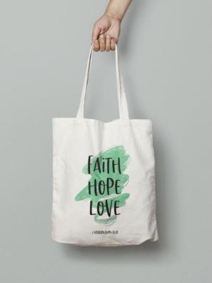 Opakowanie Torba bawełniana eco - Faith Hope Love