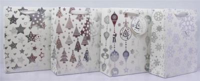 Opakowanie Torebka Świąteczna pionowa duża Srebro mix