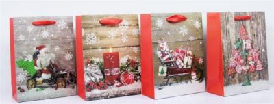 Opakowanie Torebka Świąteczna pionowa średnia Retro mix