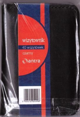 Wizytownik 40 jednoklatkowy czarny. Wydawca: Antra. SmakLiter.pl Opakowanie Wizytownik 40 jednoklatkowy czarny