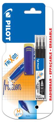 Opakowanie Wkład Pilot Frixion Clicker czarny 3 sztuki + gumka blister