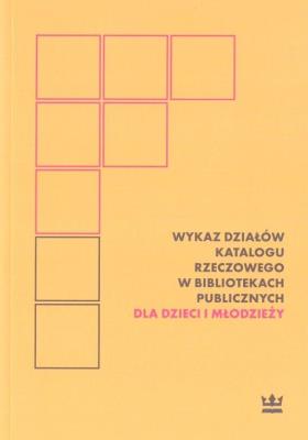 Okładka książki Wykaz działów katalogu rzeczowego w bibliotekach..