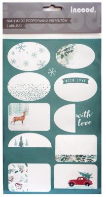 Opakowanie Zestaw naklejek na prezenty brokatowe 2 arkusze