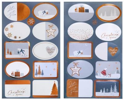 Opakowanie Zestaw naklejek na prezenty złote 2 arkusze