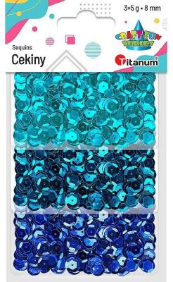 Opakowanie Cekiny 8mm zestaw metaliczny 3 kolory