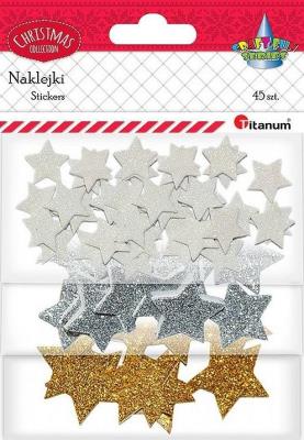 Opakowanie Dodatek dekoracyjny Craft-fun naklejki gwiazdki brokatowe 3 