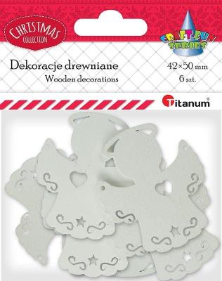 Opakowanie Drewniane anioły ażurowe 6szt