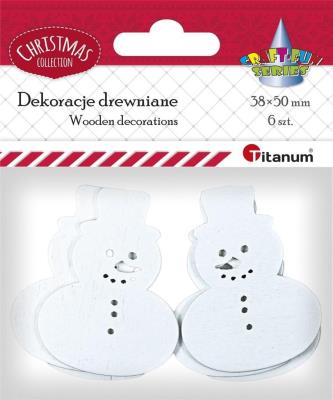 Opakowanie Drewniane bałwanki ażurowe 6szt