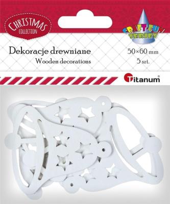 Opakowanie Drewniane dzwonki ażurowe 5szt