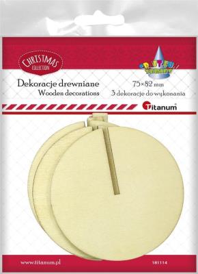 Opakowanie Drewniane zawieszki 3D koła 3szt