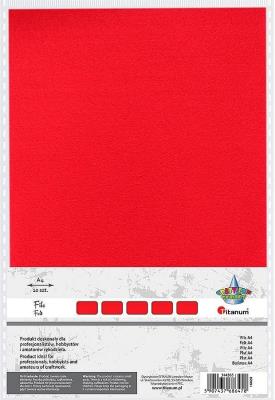 Opakowanie Filc arkusz A4 10szt czerwony