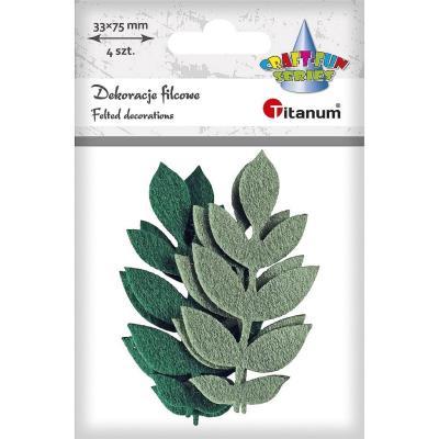 Opakowanie Filcowe liście na gałązce mix 4szt