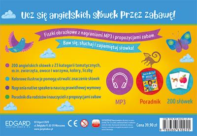 Fiszki. Angielski. Pierwsze słowa dla przedszkolaka. Autor: Kępińska Katarzyna. SmakLiter.pl Okładka książki Fiszki. Angielski. Pierwsze słowa dla przedszkolaka