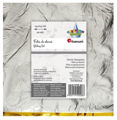 Opakowanie Folia do złoceń srebrna arkusz 14x14cm 10szt
