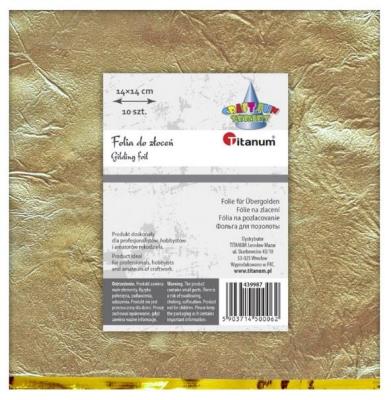 Opakowanie Folia do złoceń złota arkusz 14x14cm 10szt