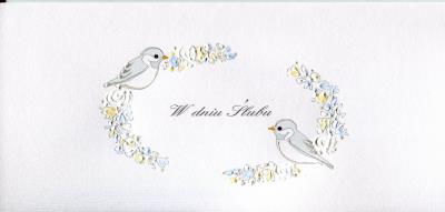 Opakowanie Karnet Ślub DL S32 - Ptaki