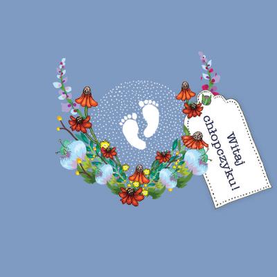 Opakowanie Karnet Swarovski kwadrat CL3412 Narodziny Witaj ch