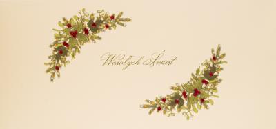 Opakowanie Karnet Święta DL B28 - Wesołych Świąt Stroik