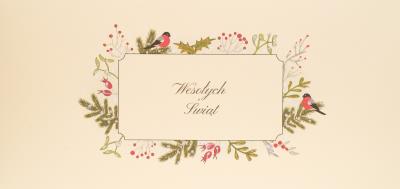 Opakowanie Karnet Święta DL B29 - Wesołych Świąt Ptaszki