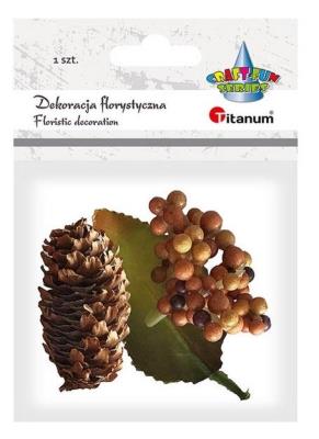 Opakowanie Kiść jagód z liściem żółte owoce 1szt