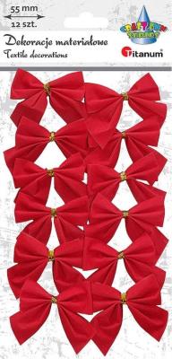 Opakowanie Kokarda materiałowa 55mm 12szt czerwona