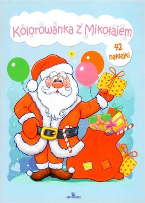 Kolorowanka z Mikołajem. Autor: Matusiak Monika. SmakLiter.pl Okładka książki Kolorowanka z Mikołajem