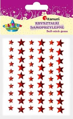 Opakowanie Kryształki samoprzylepne gwiazdki czerwone