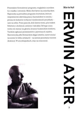 Kto to był Erwin Axer?. Autor: Paweł Płoski, Michał Smolisa. SmakLiter.pl Okładka książki Kto to był Erwin Axer?